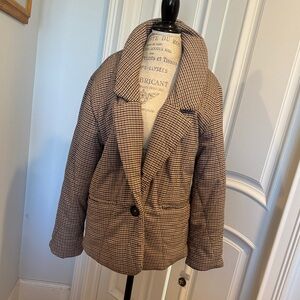 Free People Multicolor Houndstooth Blazer